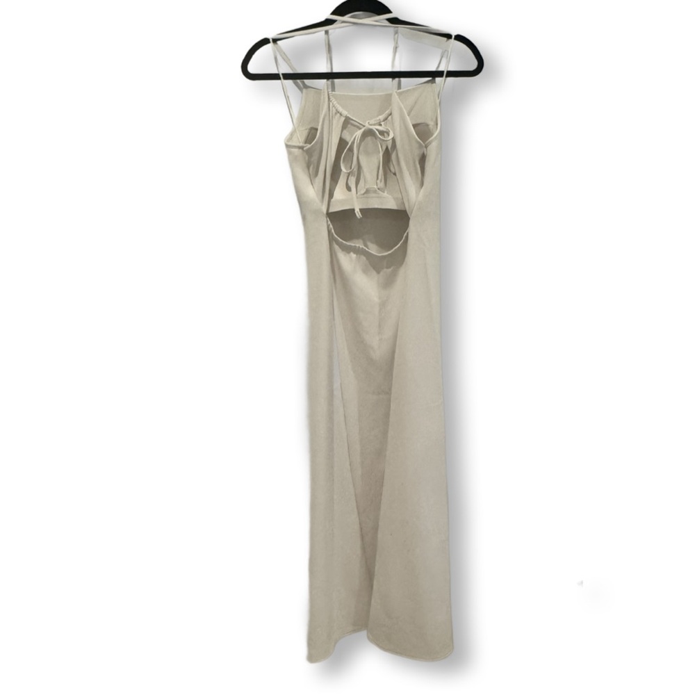 Uniqlo Crepe Jersey Bra Camisole Dress off white with Slip Lg - Picture 2 of 10